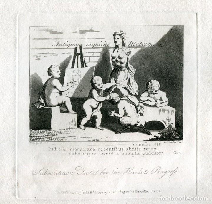 Arte: Hogarth - Retablo de St. Clement y Masquerades - Edici&oacute;n Heath, 1822 - Foto 4