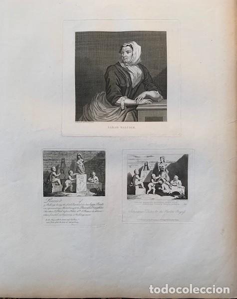 Arte: Hogarth - Sarah Malcolm y dos billetes - Edici&oacute;n Heath, 1822 - Foto 1