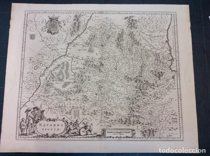 Arte: Johannes Blaeu. Mapa del Reino de Navarra. - Foto 1