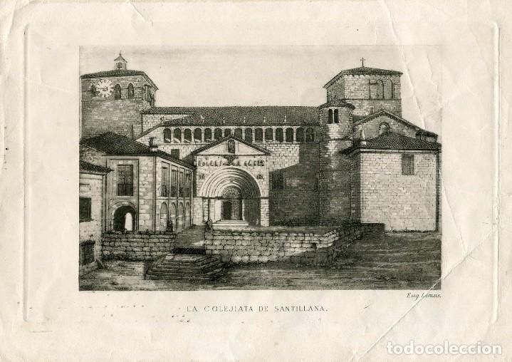 Kunst: La colegiata de Santillana del Mar - Aguafuerte de Eugenio Lemus