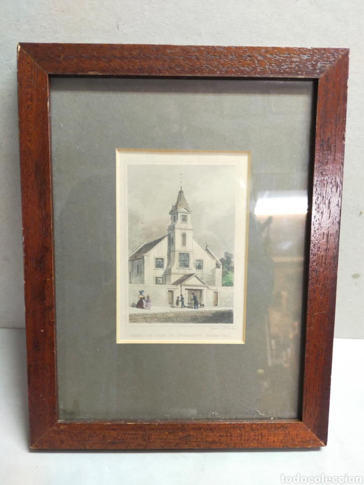 Arte: GRABADO SOBRE PAPEL REPRESENTANDO CAPILLA DE ST CUTHBERT - Foto 1