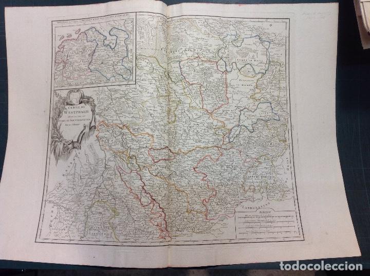 Arte: Robert de Vaugondy. Mapa de la region de Westphalia. - Foto 1