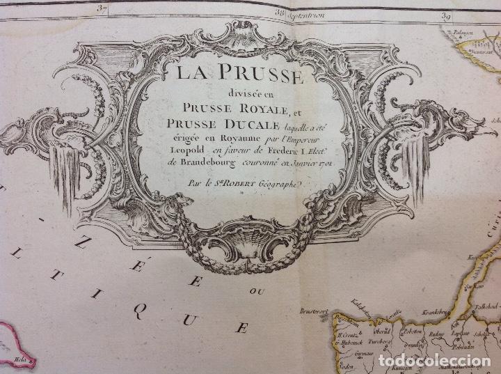 Arte: Robert de vaugondy. Mapa de Prusia. - Foto 2