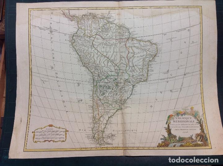 Arte: Robert de vaugondy. Mapa de Am&eacute;rica del Sur. - Foto 1