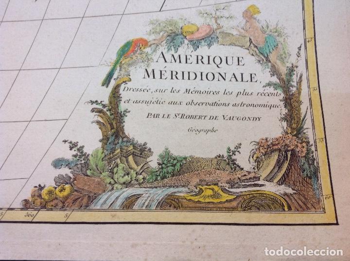 Arte: Robert de vaugondy. Mapa de Am&eacute;rica del Sur. - Foto 2