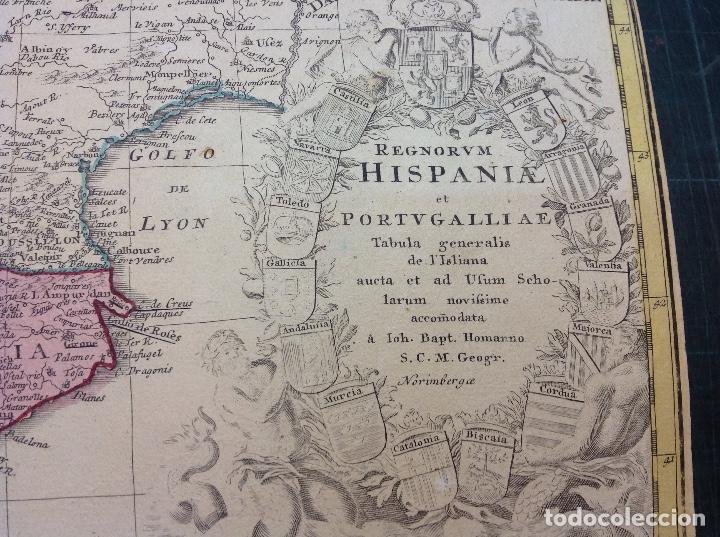 Arte: I. B. Homann. Mapa de Espa&ntilde;a. - Foto 2