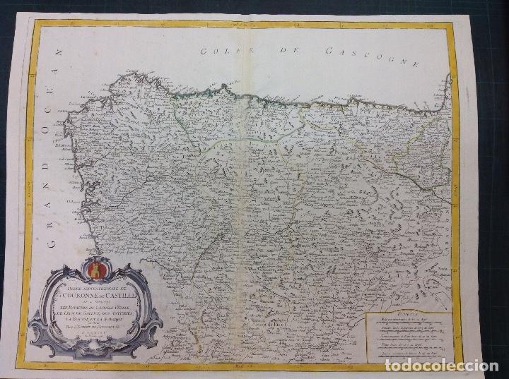 Arte: Robert de vaugondy. Mapa de la Corono de Castilla. - Foto 1