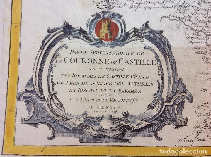 Arte: Robert de vaugondy. Mapa de la Corono de Castilla. - Foto 2