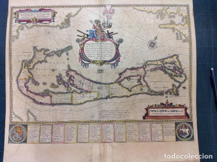 Arte: William y Joan Blaeu. Mapa de las Bermudas. - Foto 1
