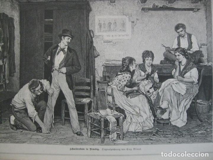 Arte: Taller de costura en Venecia, circa 1886. Eug Blaas