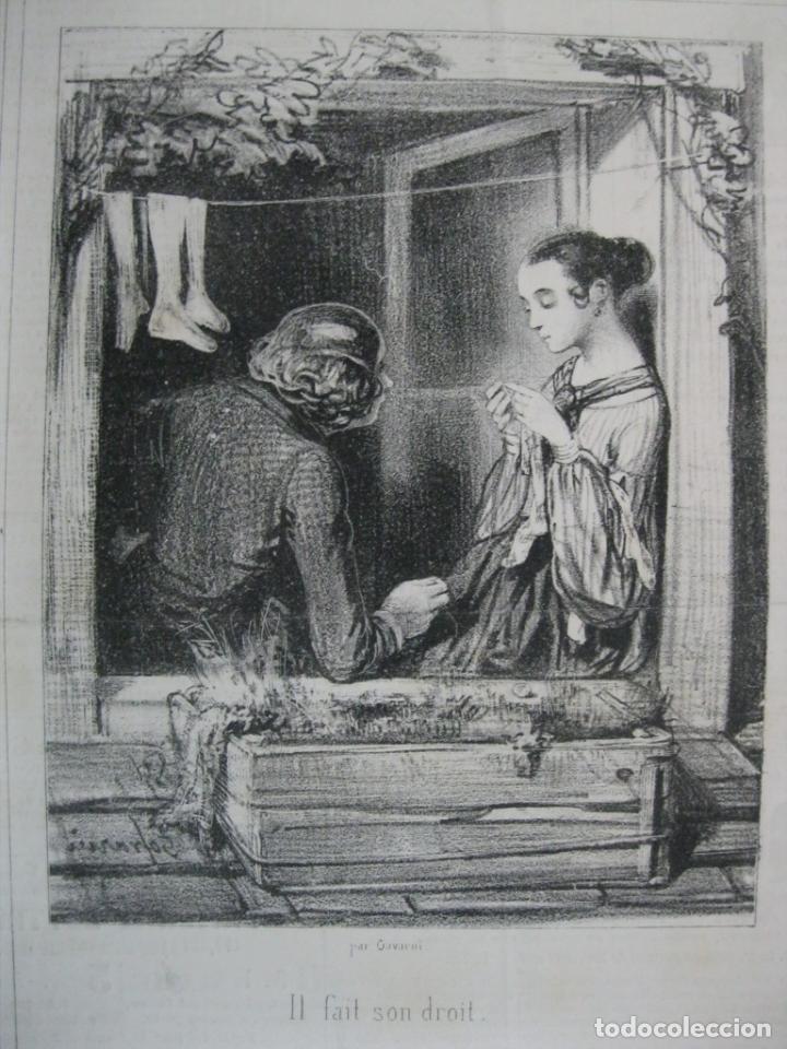 ESTUDIANTES DE PARÍS, CIRCA 1850.GAVARNI (Arte - Grabados - Modernos siglo XIX)