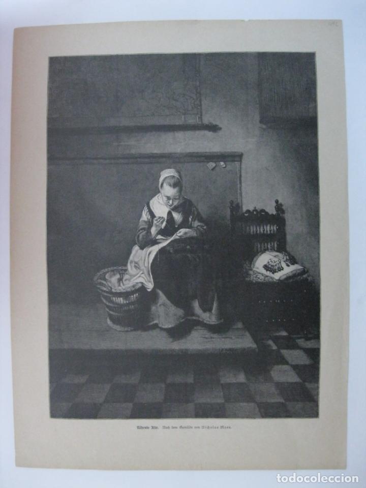 Arte: La costurera, circa 1880. Nickolas Maes - Foto 2