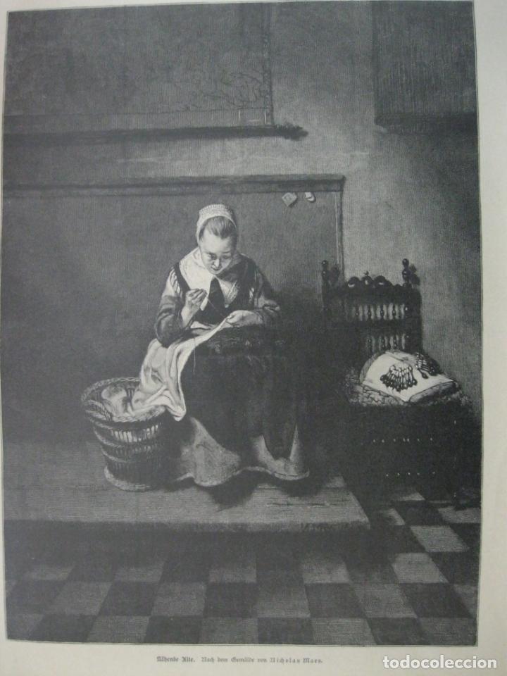 Arte: La costurera, circa 1880. Nickolas Maes - Foto 1