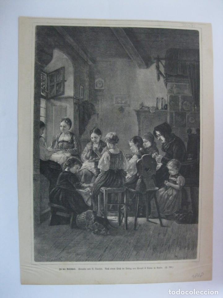 Arte: Clase de costura, circa 1870. Bautier - Foto 2 - 302899343