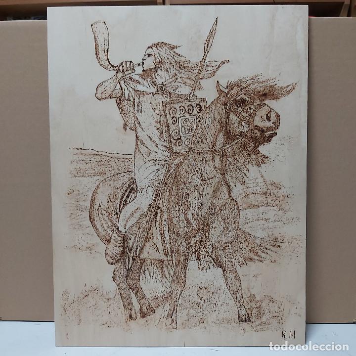 Arte: Mitolog&iacute;a celta. Pirograbado. - Foto 1