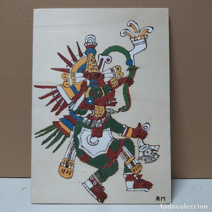 Arte: Mitolog&iacute;a maya. Pirograbado. - Foto 1