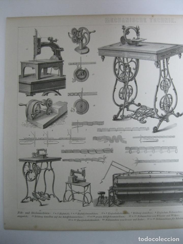 Arte: Máquinas para tejer II, circa 1860. Anónimo - Foto 3 - 303777308