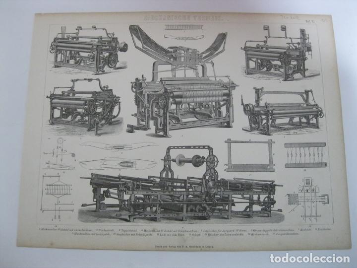 Arte: Máquinas de tejer III, circa 1860. Anónimo - Foto 2 - 303777473