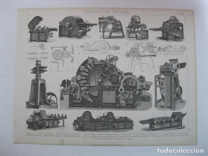 Arte: Máquinas de tejer IV, circa 1860. Anónimo - Foto 2 - 303777593