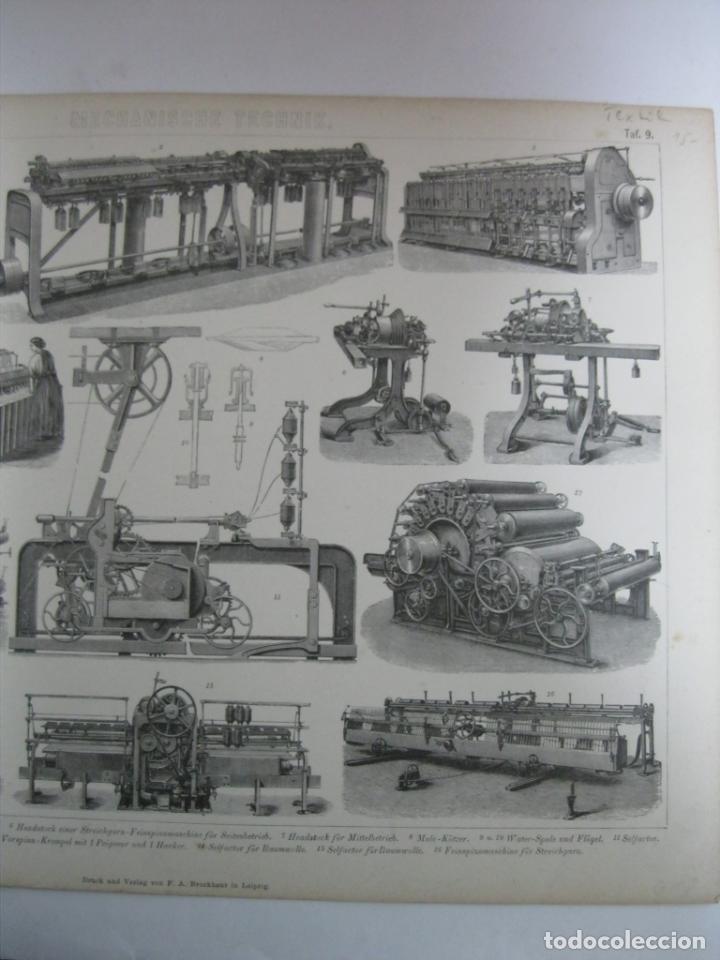 Arte: Máquinas de tejer, y V, circa 1860. Anónimo - Foto 2 - 303777723