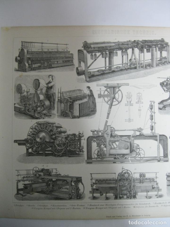Arte: Máquinas de tejer, y V, circa 1860. Anónimo - Foto 3 - 303777723
