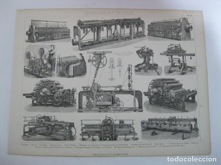 Arte: Máquinas de tejer, y V, circa 1860. Anónimo - Foto 1 - 303777723