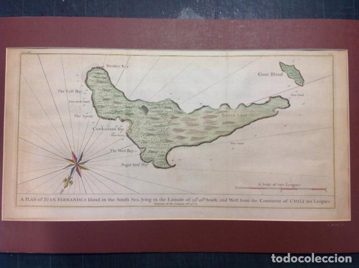 Arte: An&oacute;nimo. Plano de la isla de Juan Fern&aacute;ndez. Chile. - Foto 1
