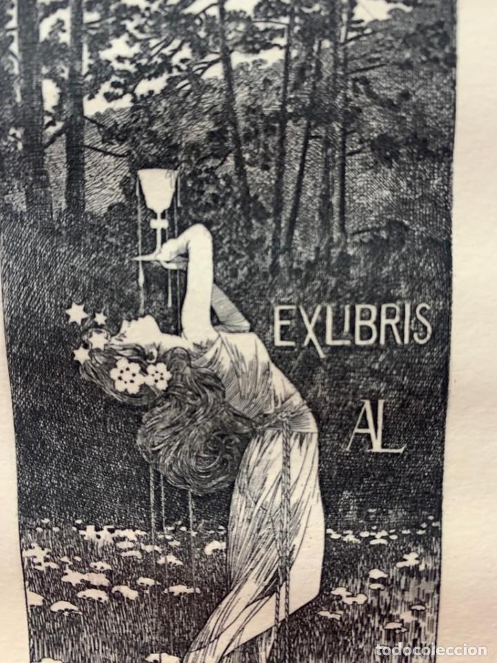 Arte: Grabado de Alexandre de Riquer. Ex libris. - Foto 5