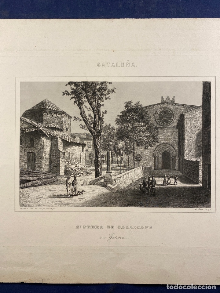 Arte: Grabado san Pedro de Galligans en Gerona - Foto 2