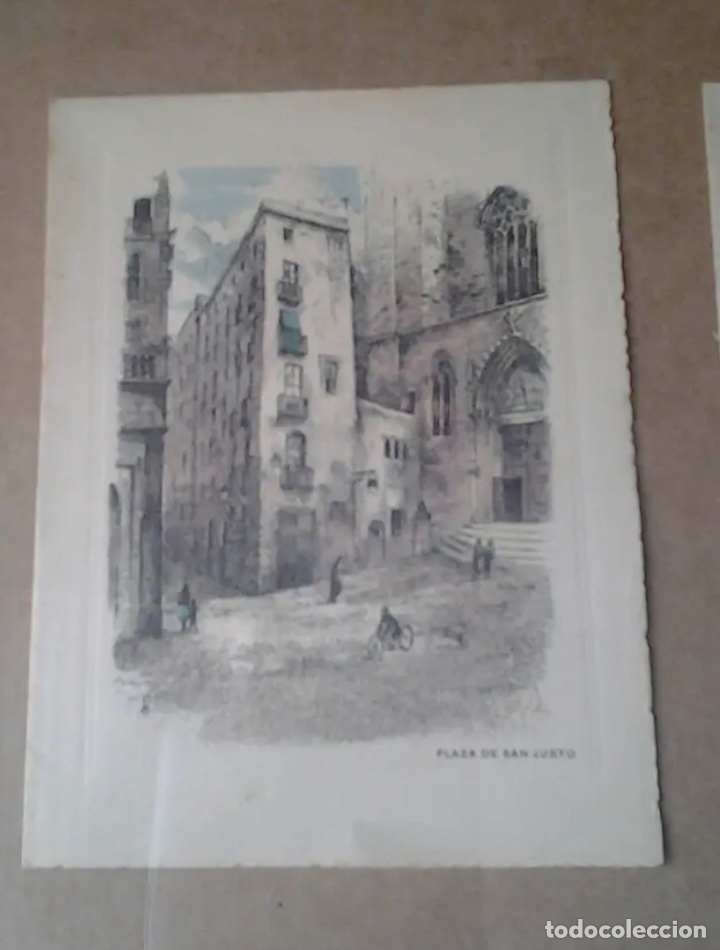 Arte: CUADRO 4 GRABADOS de BARCELONA - Foto 6