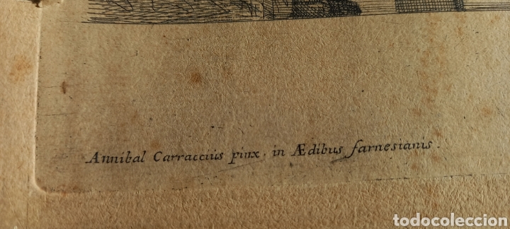 Arte: Annibale Carracci antiguo grabado aguafuerte - Foto 2