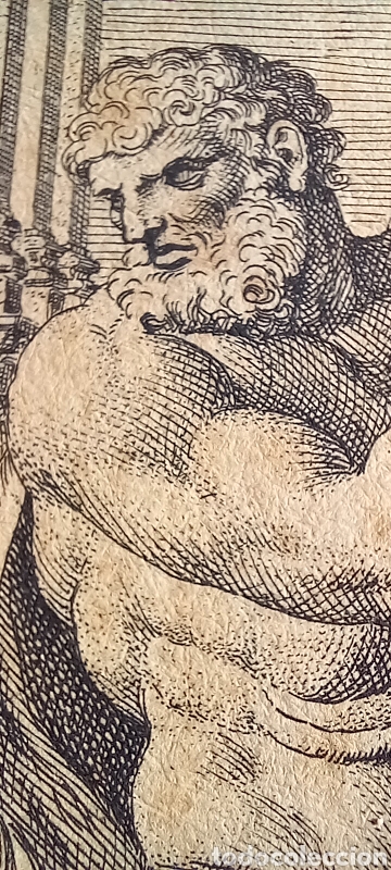 Arte: Annibale Carracci antiguo grabado aguafuerte - Foto 6