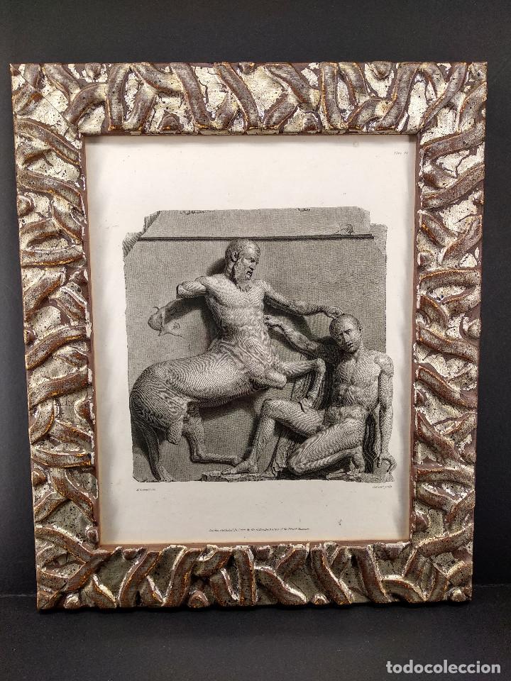 Arte: Metopa del Partenon, Ancient marbles The British Museum 1835, Plancha XII, Corbould y Watt