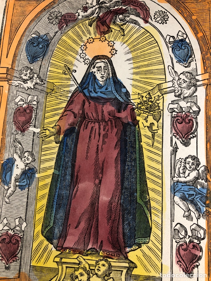 Arte: Retrato de nuestra se&ntilde;ora de los dolores 1796 - Foto 2