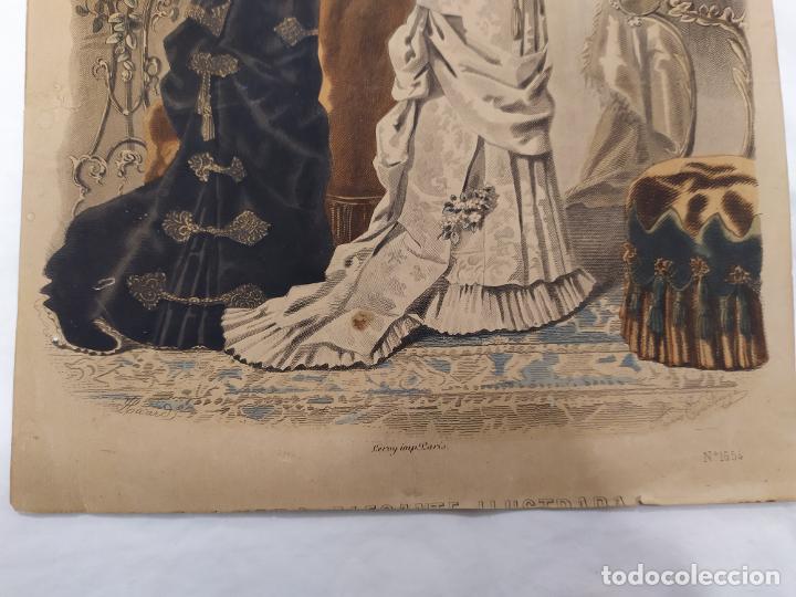 Arte: GRABADO COLOREADO DE LA MODA ELEGANTE ILUSTRADA - Foto 5