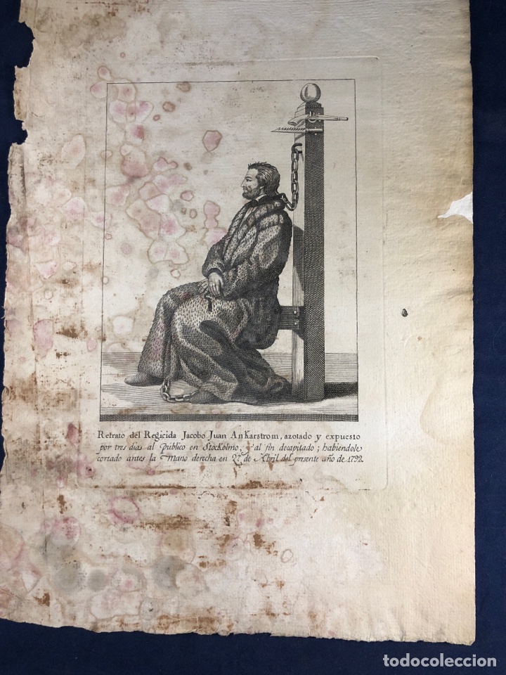 Arte: Retrato del regicida Jacobo juan Ankarstrom - Foto 1