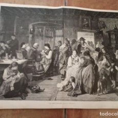 Art: GRABADO ALBUM ARTISTICO - LA VACUNACIÓN / A. HORNEMANN - 57 X 39 CM. / 1882. Lote 318098368