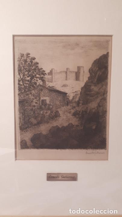 Arte: Grabado de castillo, Ernesto Guti&eacute;rrez 1932 - Foto 2