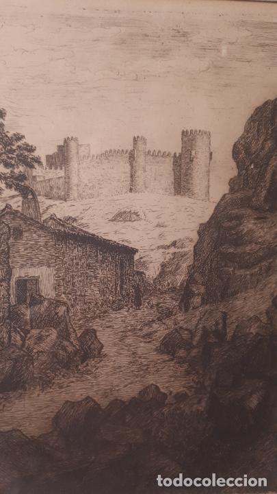 Arte: Grabado de castillo, Ernesto Guti&eacute;rrez 1932 - Foto 1