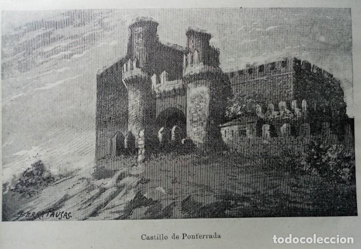 Art: GRABADO LITOGRAF&Iacute;A XIX 1890 CASTILLO DE PONFERRADA LE&Oacute;N
