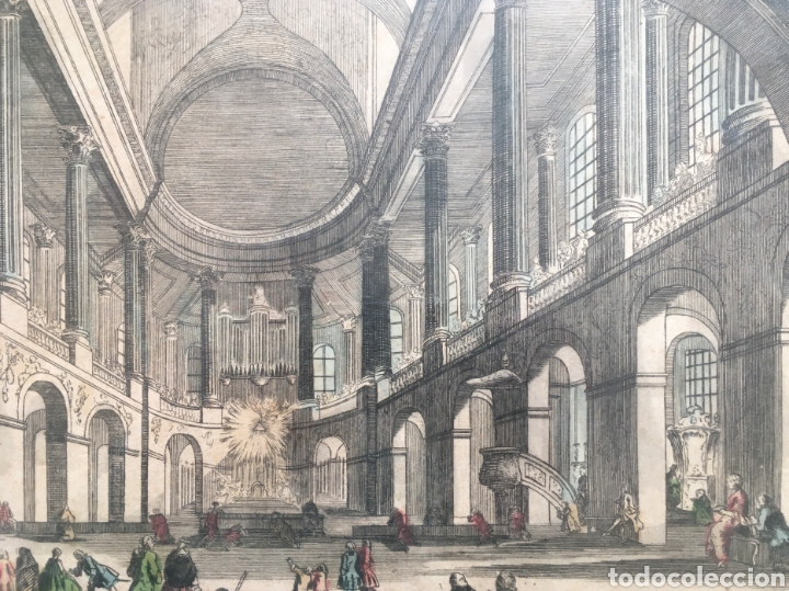 Arte: Grabado antiguo coloreado Versailles - Foto 3