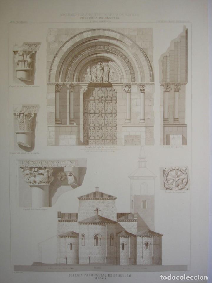 Arte: Segovia. Iglesia de San Millan Segovia Grabado siglo XIX.