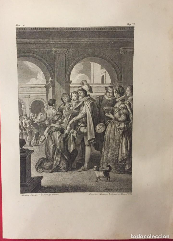 Art: GRABADO D. QUIJOTE DE LA MANCHA, DE CARNICERO, T.IV IBARRA DE LA REAL ACADEMIA