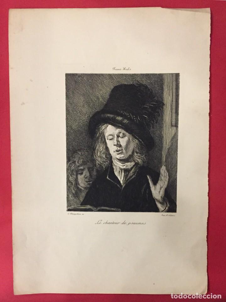 Arte: AGUAFUERTE DE CHAMPOLLION DEL PINTOR NEERLANDES FRANS HALS DE LA ESCUELA BARROCA S. XIX
