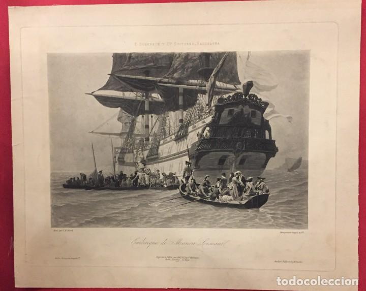 Arte: FOTOGRAVURE-GRABADO, EMBARQUE DE MANON LESCAUT SIGL. XIX PUCCINI