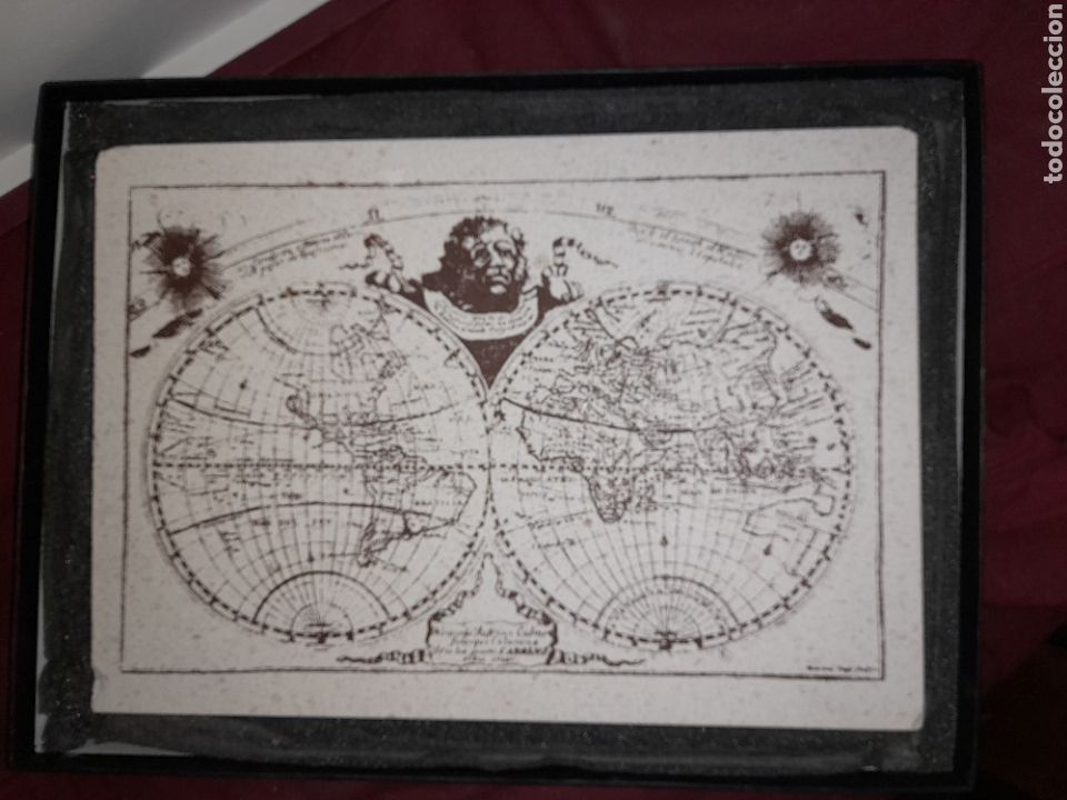 Art: GRABADO PIEDRA NATURAL MAPAMUNDI JUAN DUREN 1696 IVAN LARREA COLECCION GRUPO LEVANTINA UNICO?