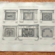 Arte: REF: 1884 GRABADO LITOGRAFICO ORIGINAL DEL EN EL AÑO 1884 ARQUITECTURA METALISTERIA MARMOL Y PIEDRAS
