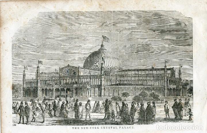 Art: The New-York Crystal Palace - Grabado original antiguo - 1853