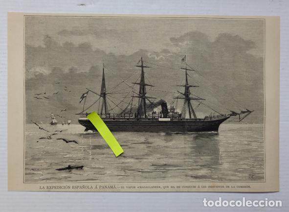 Kunst: LA EXPEDICI&Oacute;N ESPA&Ntilde;OLA A PANAM&Aacute;. EL VAPOR &rdquo;MAGALLANES&rdquo;.
