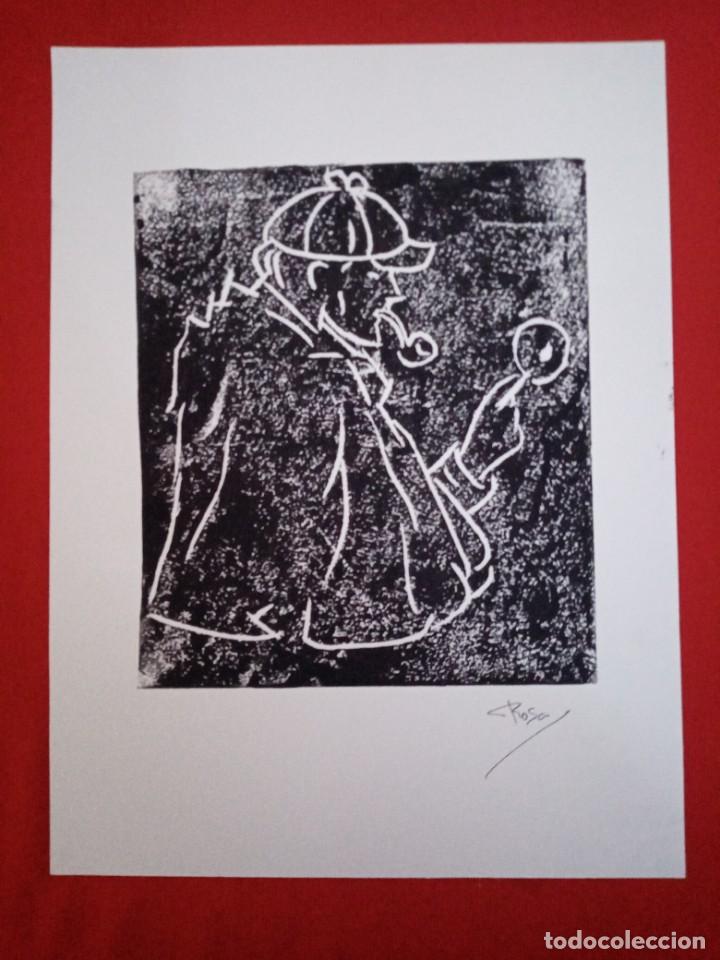 Arte: LINOGRABADO, SHERLOCK HOLMES, A. ROSA CINTAS - Foto 1